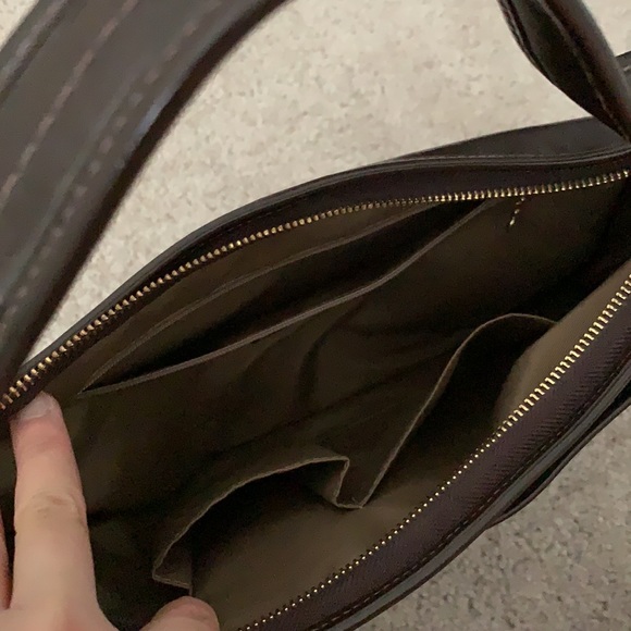 NWT COACH Factory Dark Brown Patent Leather Hobo Shoulder Bag - Picture 4 of 13